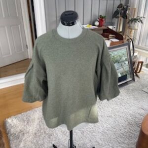 Madewell - Balloon Sleeve Green Sweatshirt - L